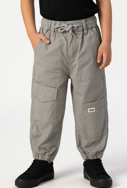 Boys Solid Cargo Joggers