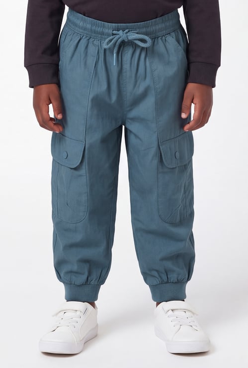 Boys Solid Cargo Joggers