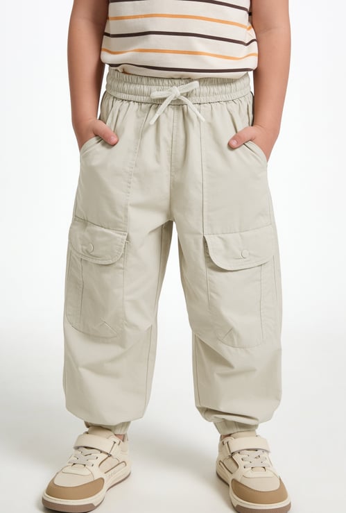 Boys Solid Cargo Joggers