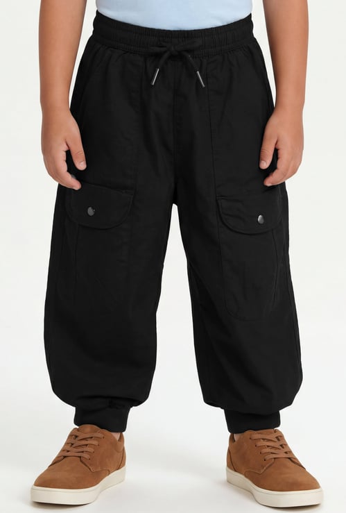 Boys Solid Cargo Joggers