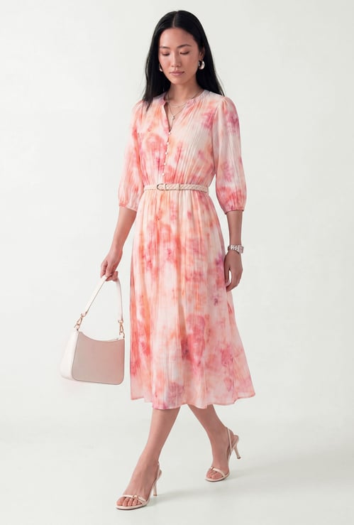 Women Tie-Dye Fit & Flare Midi Dress