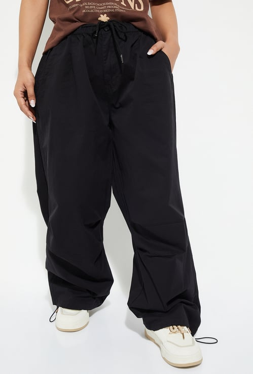 URB_N Women Solid Parachute Pants