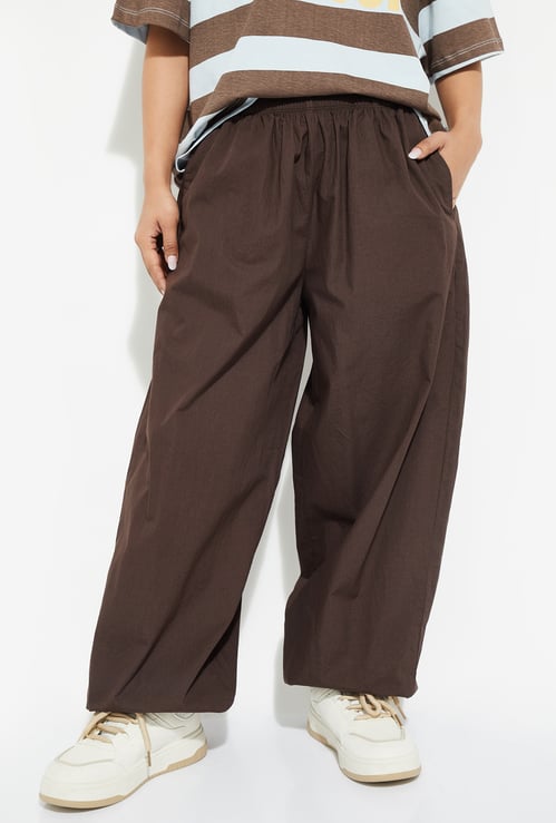 URB_N Women Solid Parachute Pants
