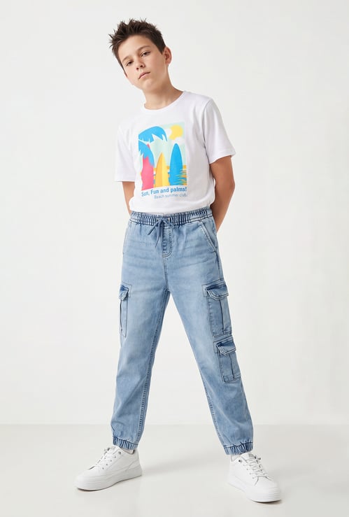 Boys Washed Cargo Joggers