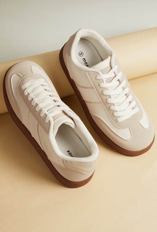 Women Contrast Overlay Sneakers