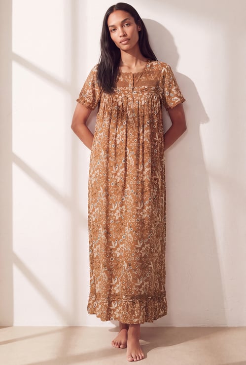 Women Floral Print Nightgown