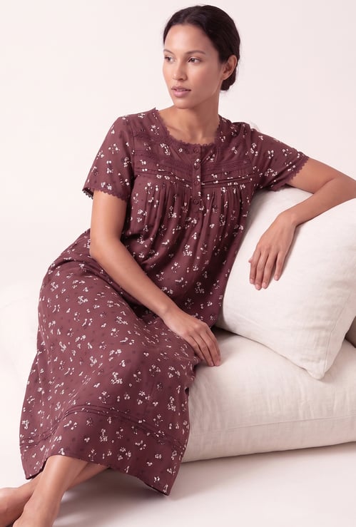 Women Floral Print Nightgown