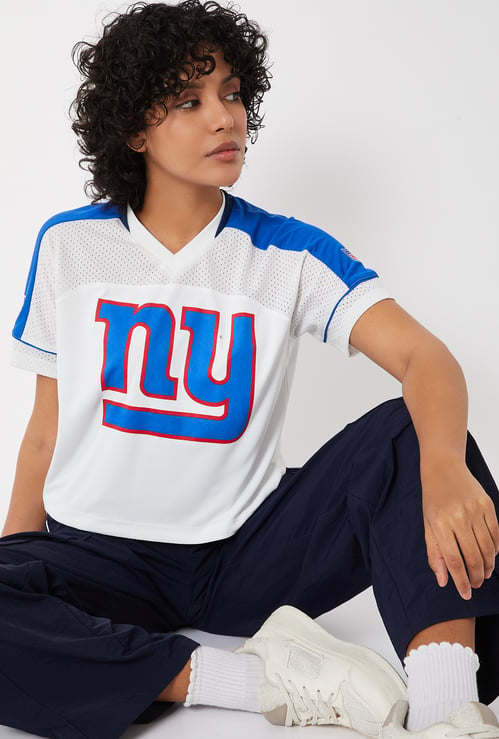 Women NFL Placement Print Sports Crop T-shirt