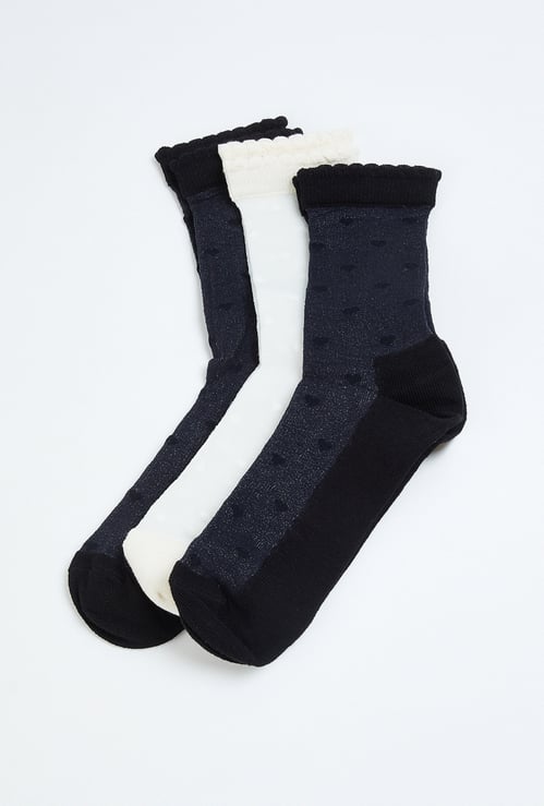 Women Assorted Crew Length Socks - Pack of 3