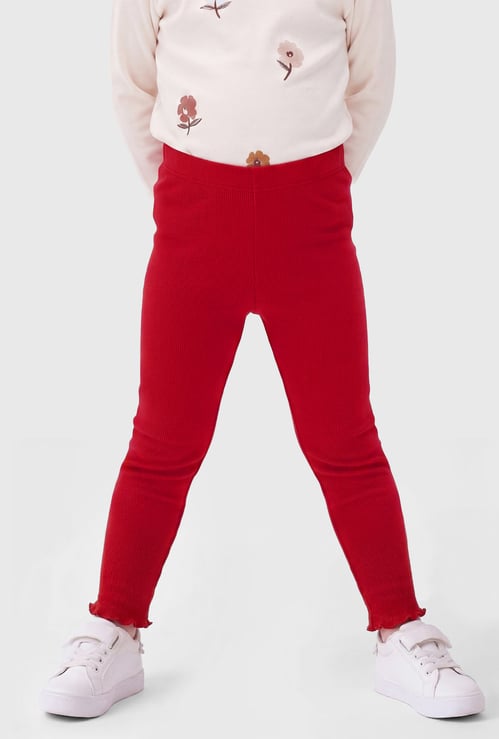 Girls Ribbed Leggings