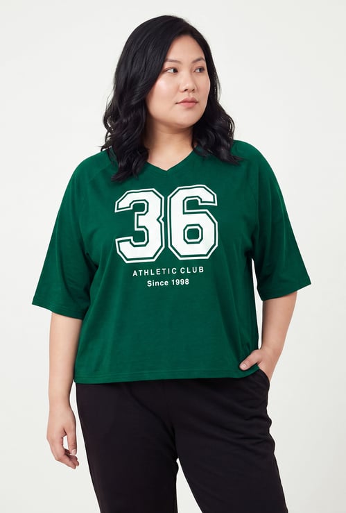 Women Printed Boxy Fit Sports T-shirt