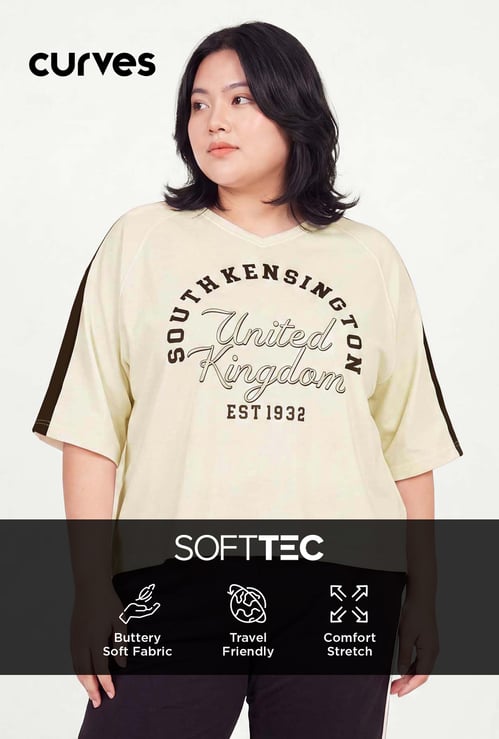 Women Printed Boxy Fit Sports T-shirt