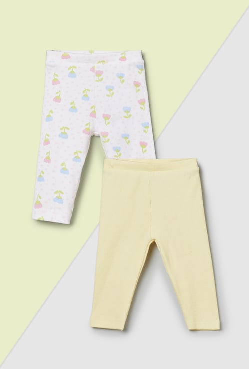 Girls Printed Leggings - Pack of 2