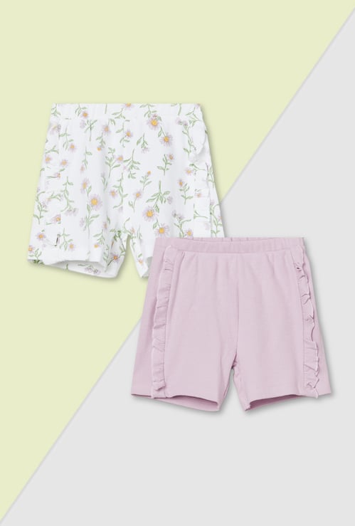 Girls Printed Shorts - Pack of 2
