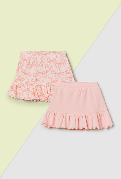 Girls Printed Skirt - Pack of 2