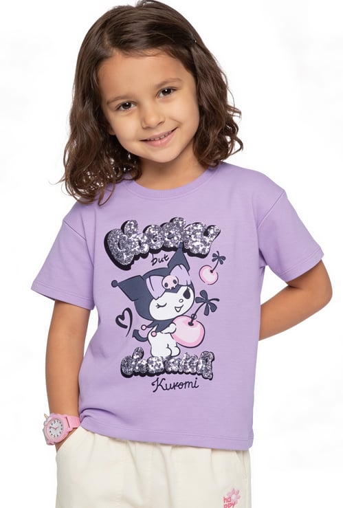 Girls Kuromi Print T-shirt