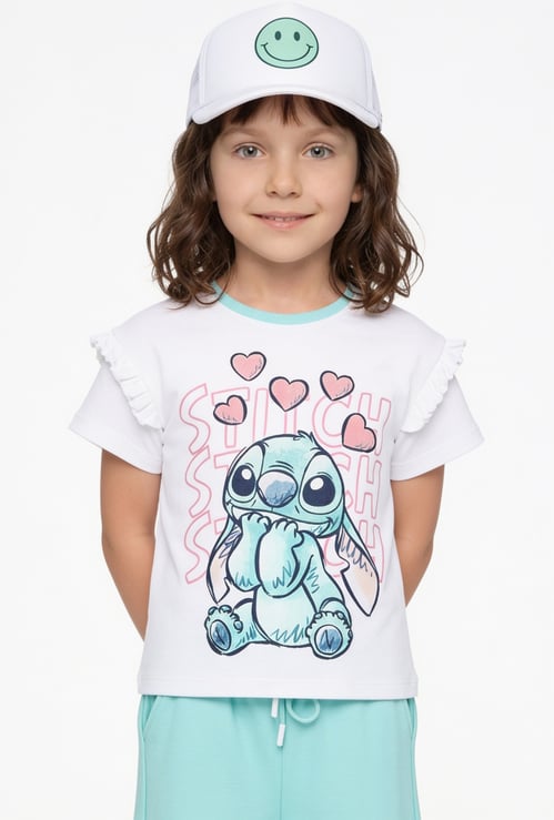 Girls Stitch Character Print Trousers Set