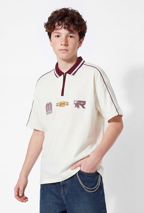 Boys Printed Polo T-shirt