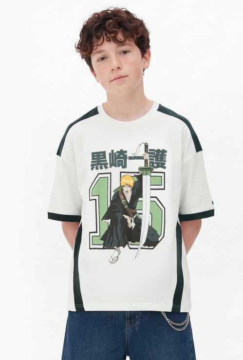Boys Oversized Ichigo Kurosaki Print T-shirt