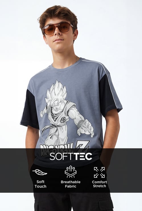 Boys Oversized Dragon Ball Z Printed T-shirt