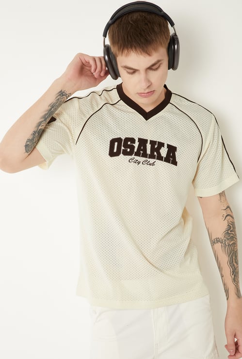 Men Applique Sports T-shirt