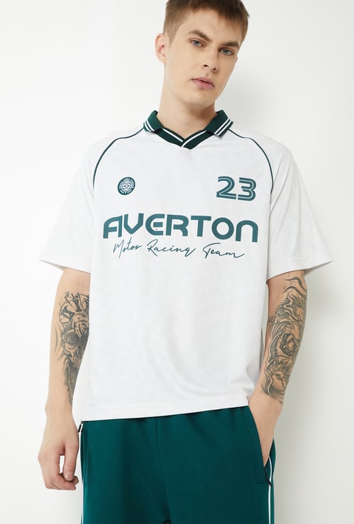 Men Printed Sports Polo T-shirt