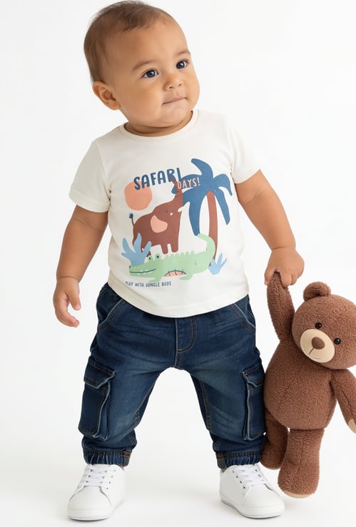 Boys Mid Washed Cargo Joggers