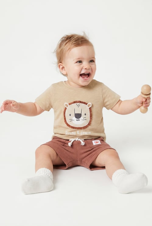 Boys Embroidered Shorts Set