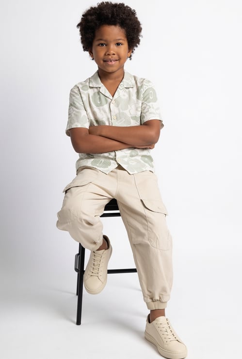 Boys Floral Print Resort Shirt