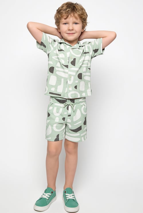 Boys Printed Shorts Set