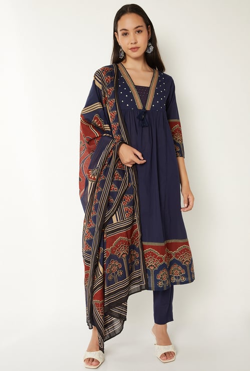 Women Printed A-line Kurta Set