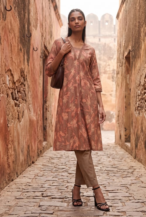 Women Floral Print A-Line Kurta Set