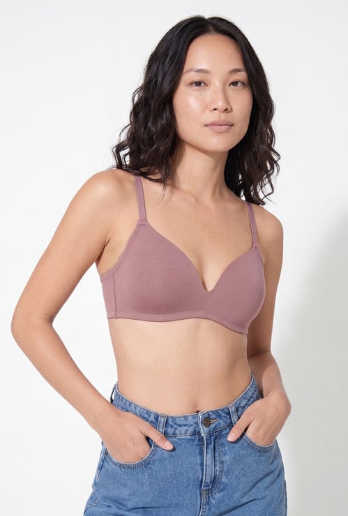 Women Solid Padded Non-Wired T-shirt Bra