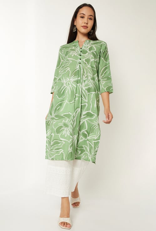 Women Floral Print Straight Kurta