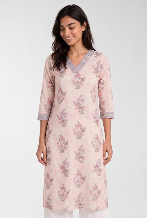 Women Floral Print Straight Kurta