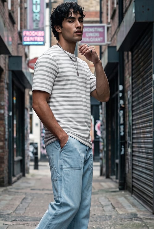 URB_N Men Striped T-shirt