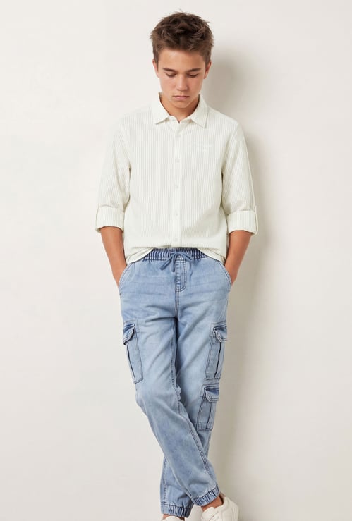 Boys Striped Relaxed Fit Shirt