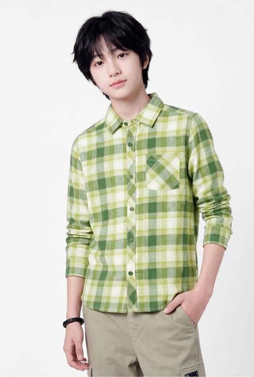 Boys Checked Relaxed Shirt