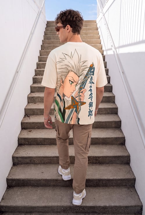 URB_N Men Oversized Bleach Print T-shirt