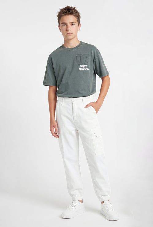 Boys Solid Cargo Joggers