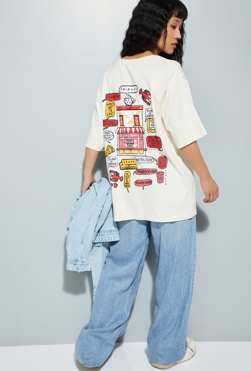 URB_N Women Oversized Friends Printed T-shirt