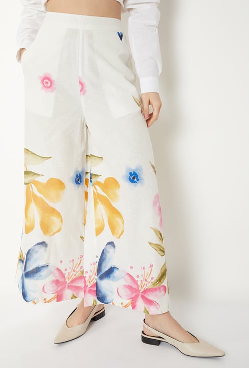 Women Floral Print Palazzos