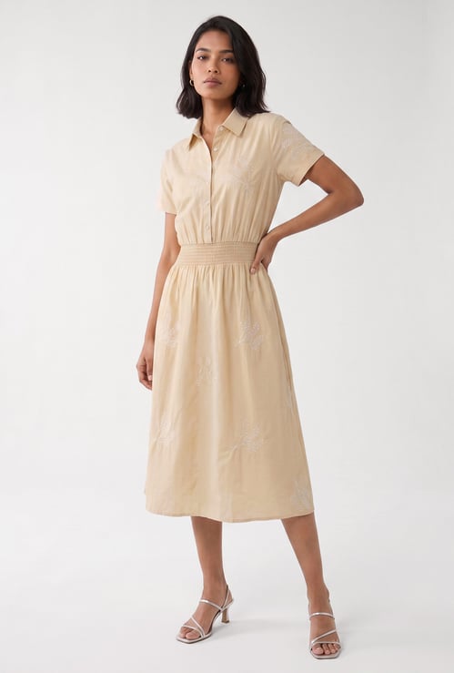 Women Embroidered Midi Dress