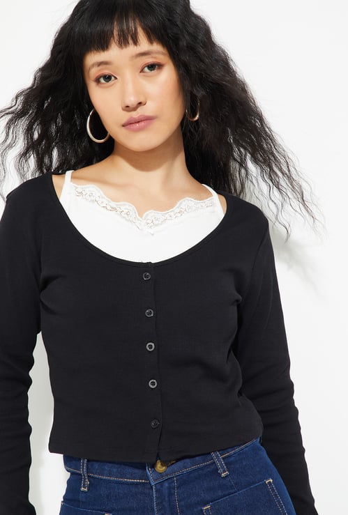 URB_N Women Solid Layered Top