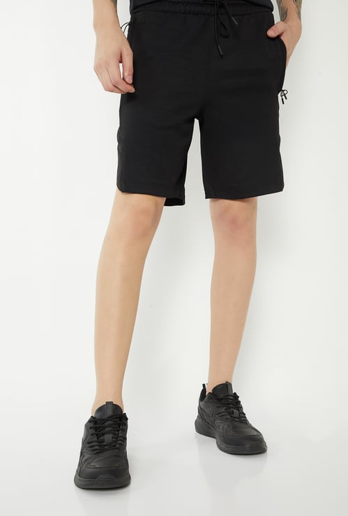 Men Solid Sports Shorts