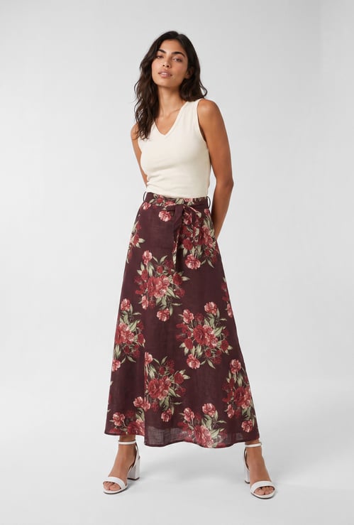 Women Floral Print A-Line Skirt