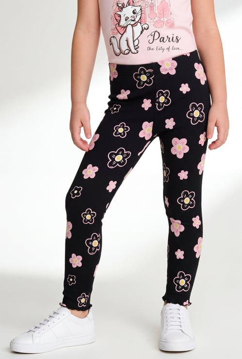 Girls Floral Print Leggings