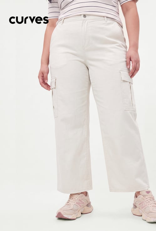 Women High-Rise Cargo Jeans