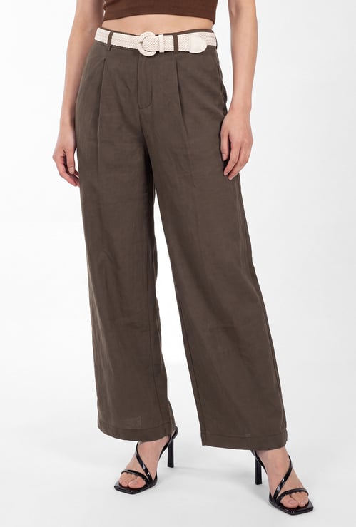 Women Solid Wide-Leg Pants