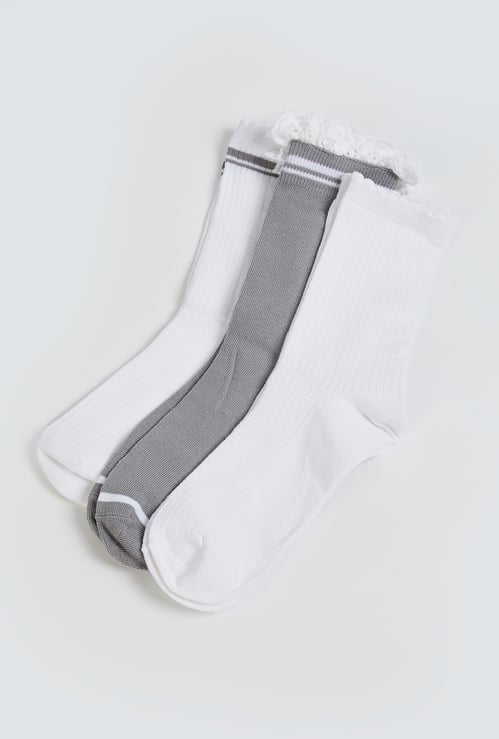 Women Assorted Crew Length Socks - Pack of 3